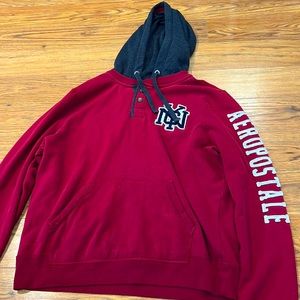 Aeropostale NYC mens Navy Red/Gray Hoodie sweatshirt large